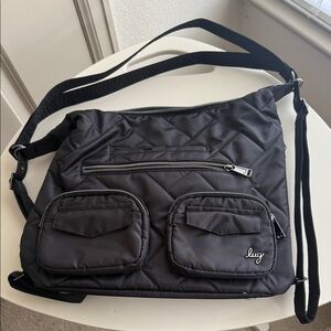 Lug Black Zipliner Quilted Bag